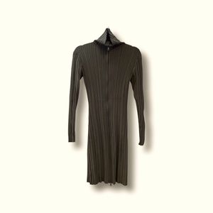 H&M Ribbed Zipped Front Midi Dress